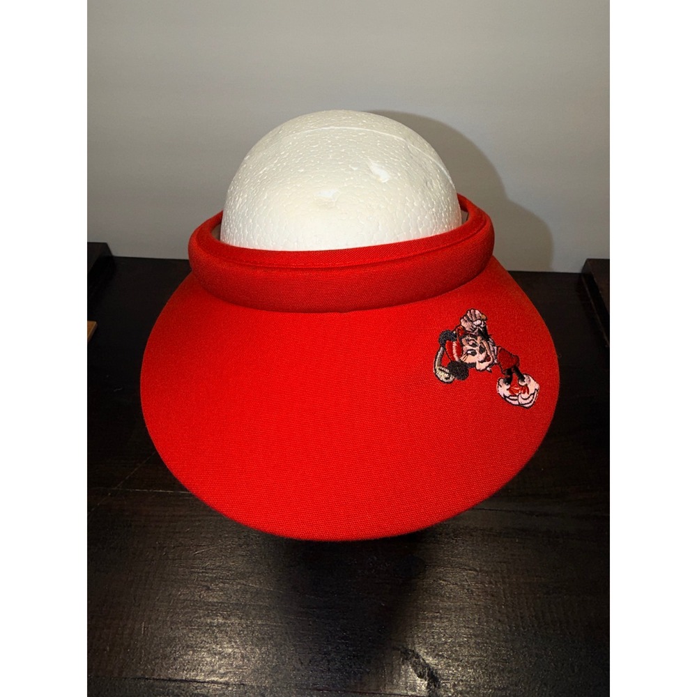 Vintage Texace Walt Disney Mickey Mouse‎ Red Sun Visor Made in USA Retro Hat